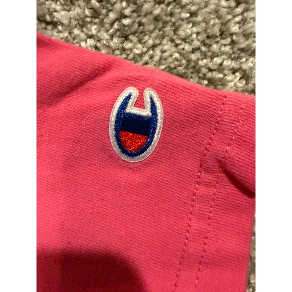 Champion‎ Reverse Weave Crop Top T-Shirt Pink Embroidered Logo Patch 19 Small - Picture 4 of 9